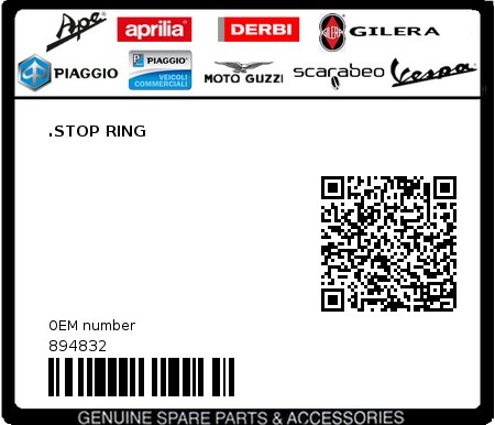 Product image: Aprilia - 894832 - .STOP RING  0