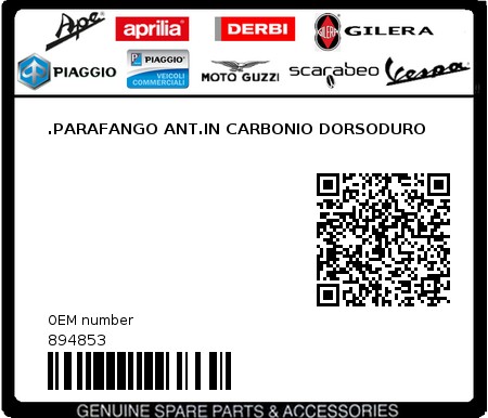 Product image: Aprilia - 894853 - .PARAFANGO ANT.IN CARBONIO DORSODURO  0