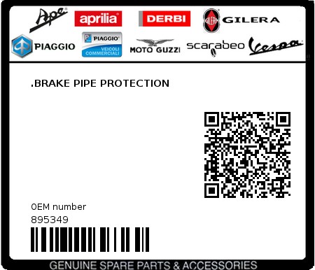 Product image: Aprilia - 895349 - .BRAKE PIPE PROTECTION  0