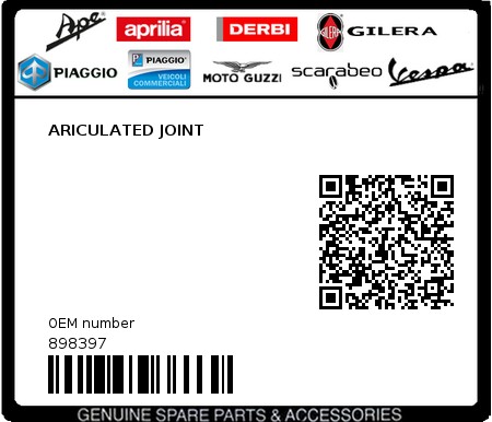 Product image: Aprilia - 898397 - ARICULATED JOINT  0
