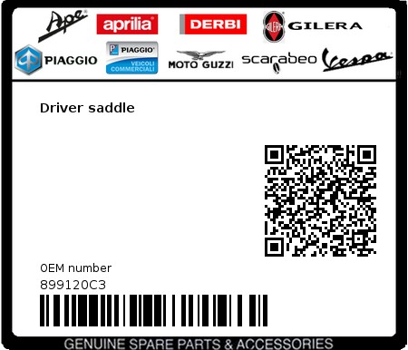 Product image: Aprilia - 899120C3 - Driver saddle  0