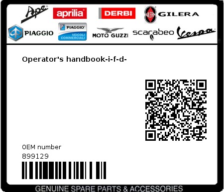 Product image: Aprilia - 899129 - Operator's handbook-i-f-d-  0