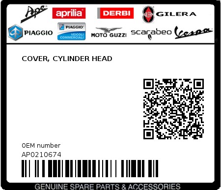 Product image: Aprilia - AP0210674 - COVER, CYLINDER HEAD  0