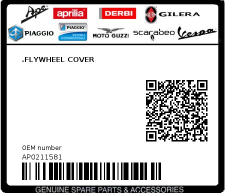Product image: Aprilia - AP0211581 - .FLYWHEEL COVER  0