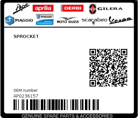 Product image: Aprilia - AP0236157 - SPROCKET  0