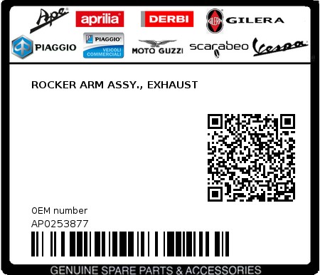 Product image: Aprilia - AP0253877 - ROCKER ARM ASSY., EXHAUST  0
