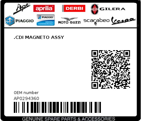 Product image: Aprilia - AP0294360 - .CDI MAGNETO ASSY  0