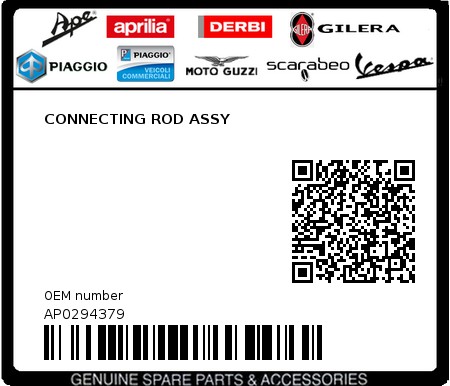 Product image: Aprilia - AP0294379 - CONNECTING ROD ASSY  0