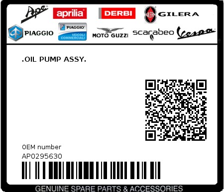 Product image: Aprilia - AP0295630 - .OIL PUMP ASSY.  0