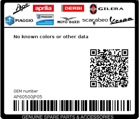 Product image: Aprilia - AP60500JP05 - No known colors or other data  0
