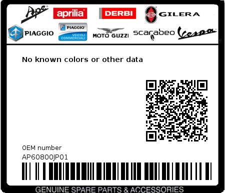 Product image: Aprilia - AP60800JP01 - No known colors or other data  0