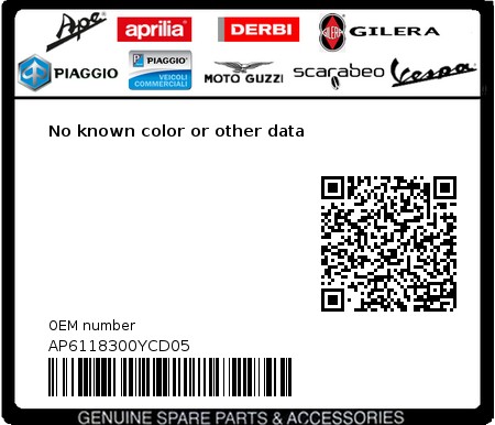 Product image: Aprilia - AP6118300YCD05 - No known color or other data  0