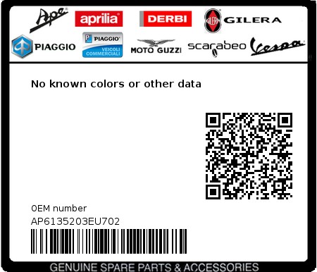 Product image: Aprilia - AP6135203EU702 - No known colors or other data  0