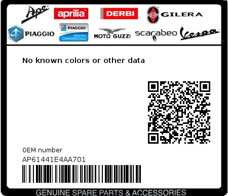 Product image: Aprilia - AP61441E4AA701 - No known colors or other data  0