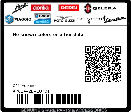 Product image: Aprilia - AP61442E4EU701 - No known colors or other data  0