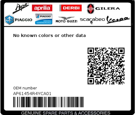 Product image: Aprilia - AP61454R4YCA01 - No known colors or other data  0