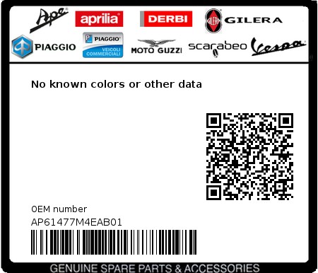 Product image: Aprilia - AP61477M4EAB01 - No known colors or other data  0