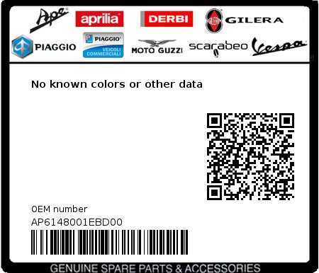 Product image: Aprilia - AP6148001EBD00 - No known colors or other data  0