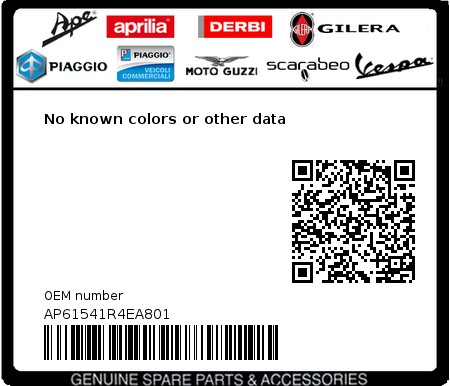 Product image: Aprilia - AP61541R4EA801 - No known colors or other data  0