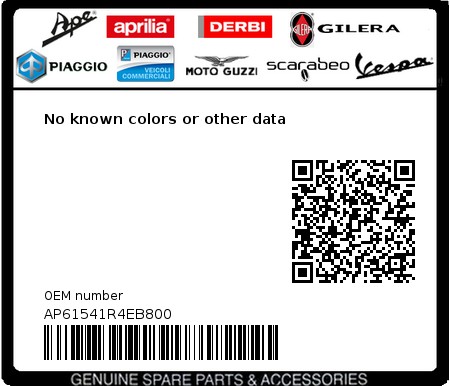 Product image: Aprilia - AP61541R4EB800 - No known colors or other data  0