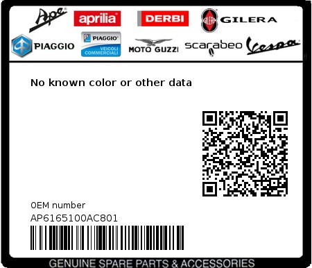 Product image: Aprilia - AP6165100AC801 - No known color or other data  0