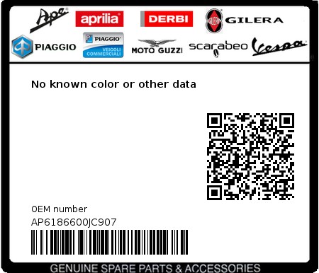 Product image: Aprilia - AP6186600JC907 - No known color or other data  0