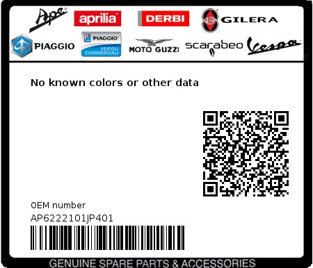 Product image: Aprilia - AP6222101JP401 - No known colors or other data  0