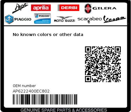 Product image: Aprilia - AP6222400EC802 - No known colors or other data  0