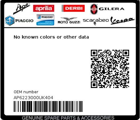 Product image: Aprilia - AP6223000UK404 - No known colors or other data  0