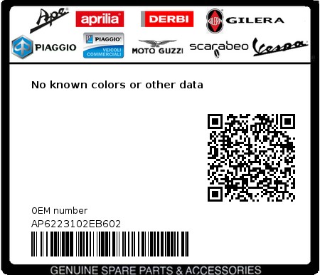 Product image: Aprilia - AP6223102EB602 - No known colors or other data  0