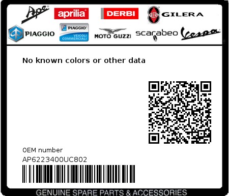 Product image: Aprilia - AP6223400UC802 - No known colors or other data  0
