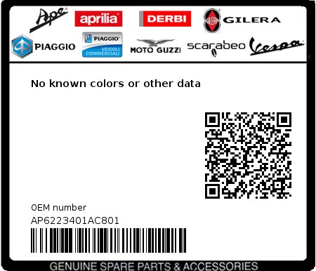 Product image: Aprilia - AP6223401AC801 - No known colors or other data  0