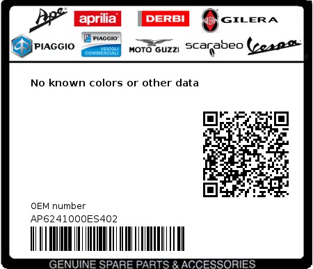 Product image: Aprilia - AP6241000ES402 - No known colors or other data  0