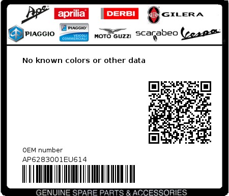 Product image: Aprilia - AP6283001EU614 - No known colors or other data  0