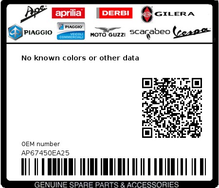 Product image: Aprilia - AP67450EA25 - No known colors or other data  0