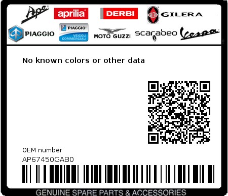 Product image: Aprilia - AP67450GAB0 - No known colors or other data  0