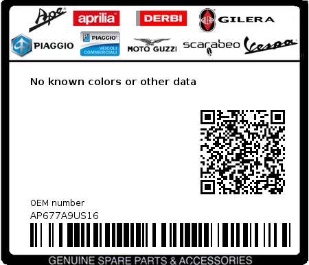 Product image: Aprilia - AP677A9US16 - No known colors or other data  0