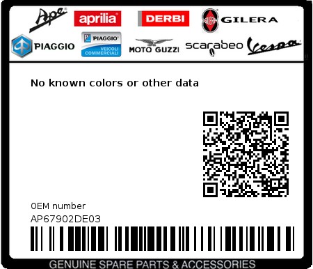 Product image: Aprilia - AP67902DE03 - No known colors or other data  0