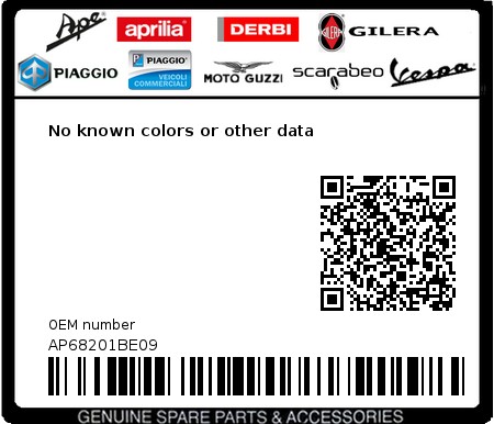 Product image: Aprilia - AP68201BE09 - No known colors or other data  0