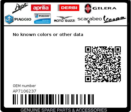 Product image: Aprilia - AP7106237 - No known colors or other data  0