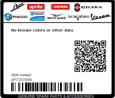 Product image: Aprilia - AP7207056 - No known colors or other data  0