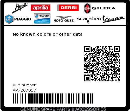 Product image: Aprilia - AP7207057 - No known colors or other data  0