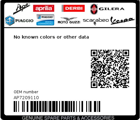 Product image: Aprilia - AP7209110 - No known colors or other data  0