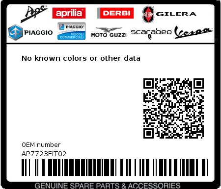 Product image: Aprilia - AP7723FIT02 - No known colors or other data  0