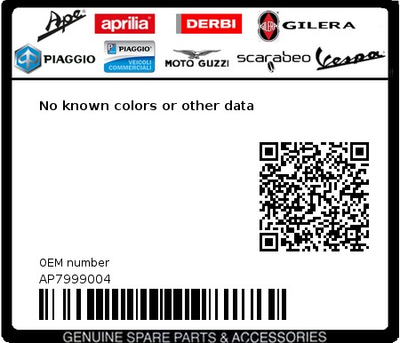 Product image: Aprilia - AP7999004 - No known colors or other data  0