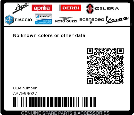 Product image: Aprilia - AP7999027 - No known colors or other data  0