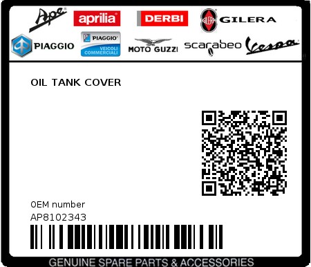 Product image: Aprilia - AP8102343 - OIL TANK COVER  0