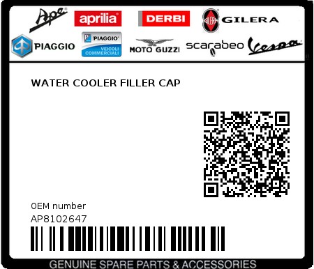 Product image: Aprilia - AP8102647 - WATER COOLER FILLER CAP  0