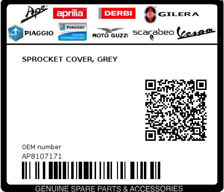 Product image: Aprilia - AP8107171 - SPROCKET COVER, GREY  0