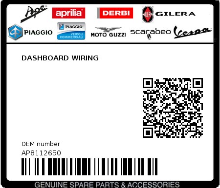 Product image: Aprilia - AP8112650 - DASHBOARD WIRING  0